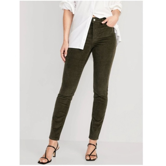 Old Navy Denim - Old Navy Corduroy Olive Green High Rise